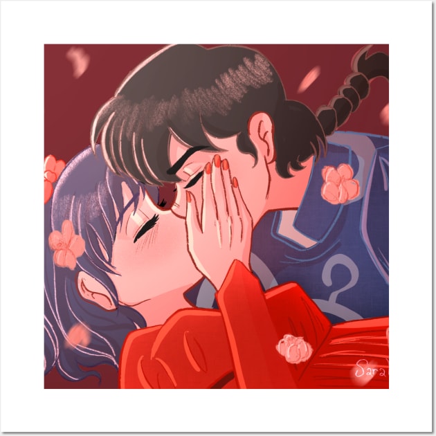 Ranma and Akane Kiss Wall Art by Sarah D’ Art